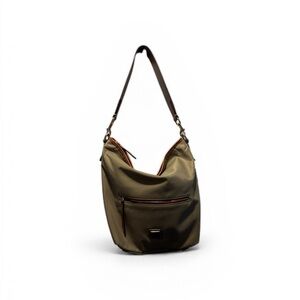 •REPOSH•• Dooney & Bourke Olive Nylon Hobo with Brown Trim